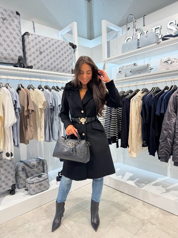 Guess - New Patrice Belted Coat - Zwart