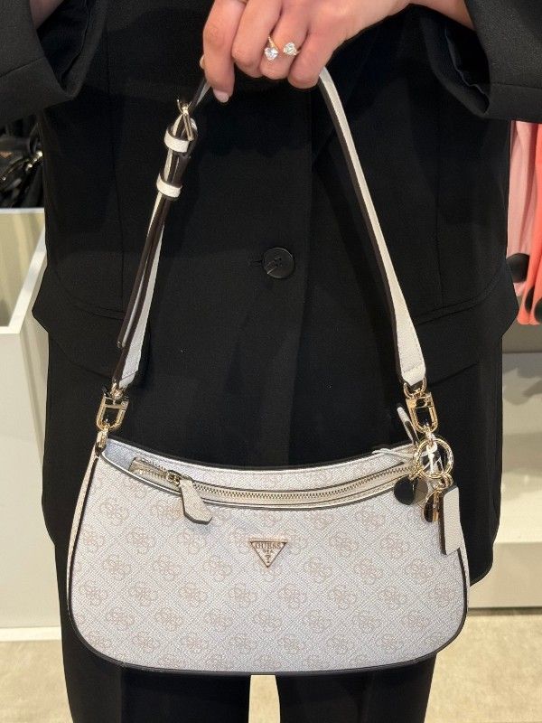 Guess - Noelle II Top Zip Shoulder Bag - Beige