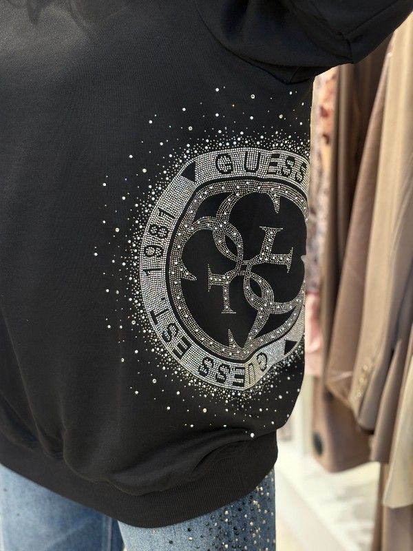Guess - Off Shoulder 4G Sweatshirt - Zwart