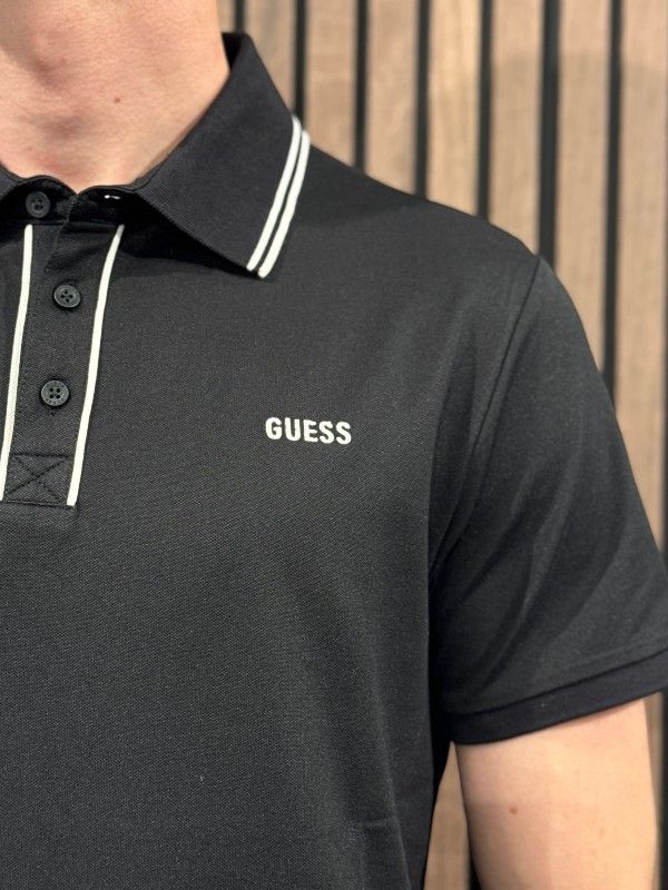 Guess - Paul Pique Ss Polo - Zwart