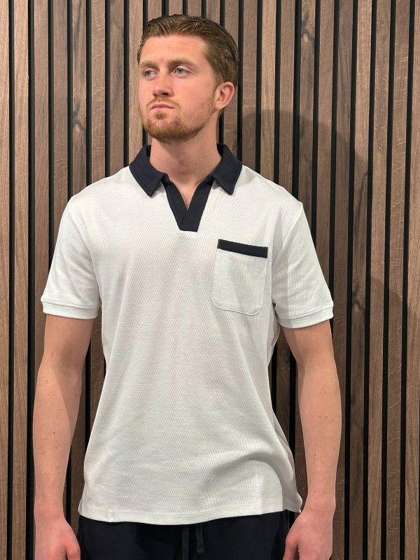 Guess - Color Block Ss Polo - Wit