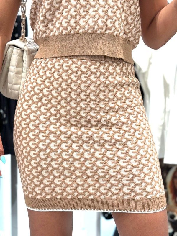 Guess - Ashley Monogram Skirt Swtr - Beige