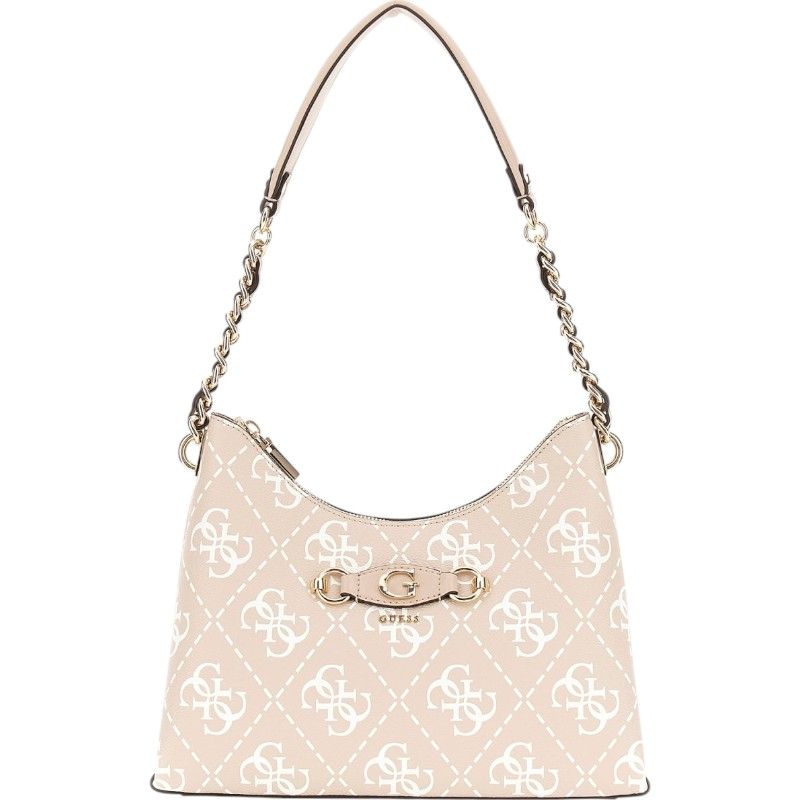 Guess - Izzy Top Zip Shoulder Bag - Beige