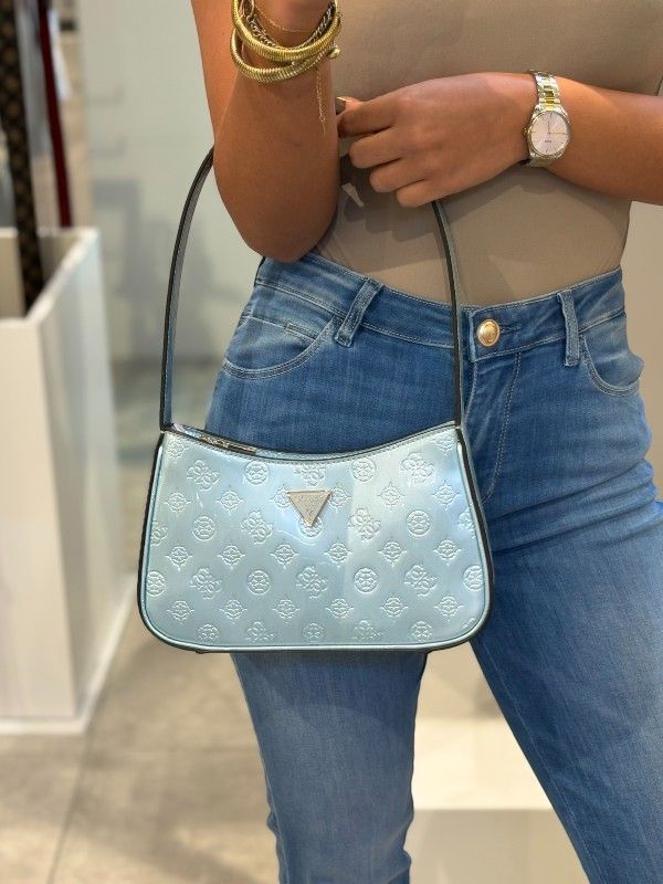 Guess - Arnela Top Zip Shoulder Bag - Blauw