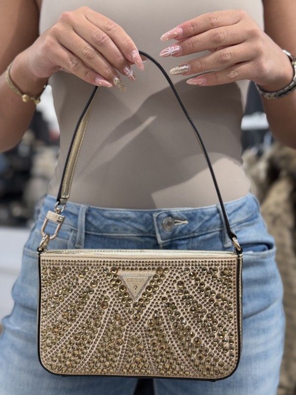 Guess - Beauvoir Mini Top Zip Bag - Goud