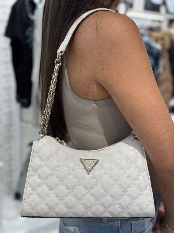 Guess - Giully Top Zip Shoulder Bag - Wit