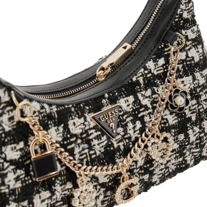 Guess - Everlee Top Zip Shoulder Bag - Zwart