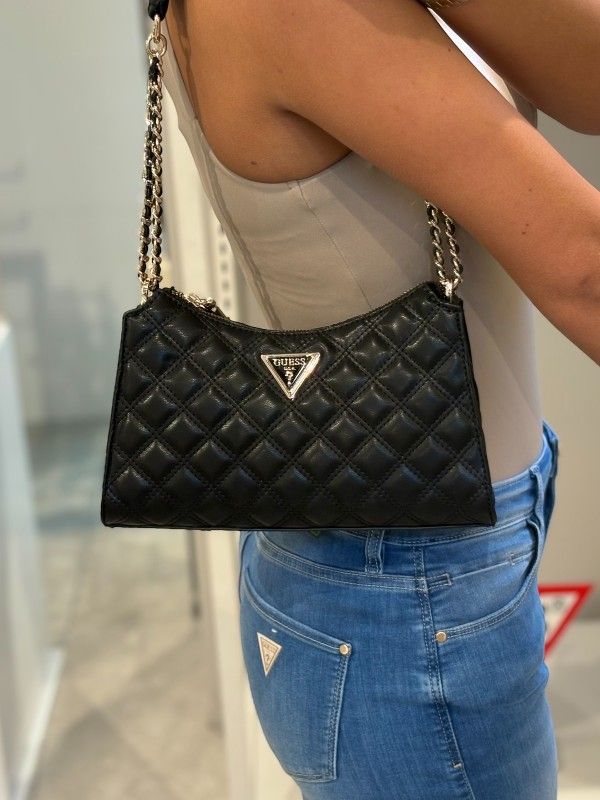 Guess - Giully Top Zip Shoulder Bag - Zwart