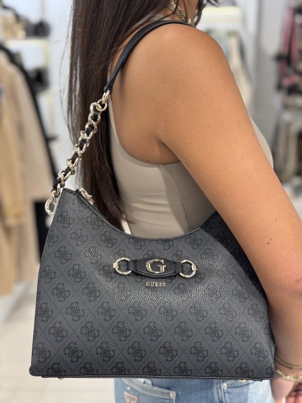 Guess - Izzy Top Zip Shoulder Bag - Zwart