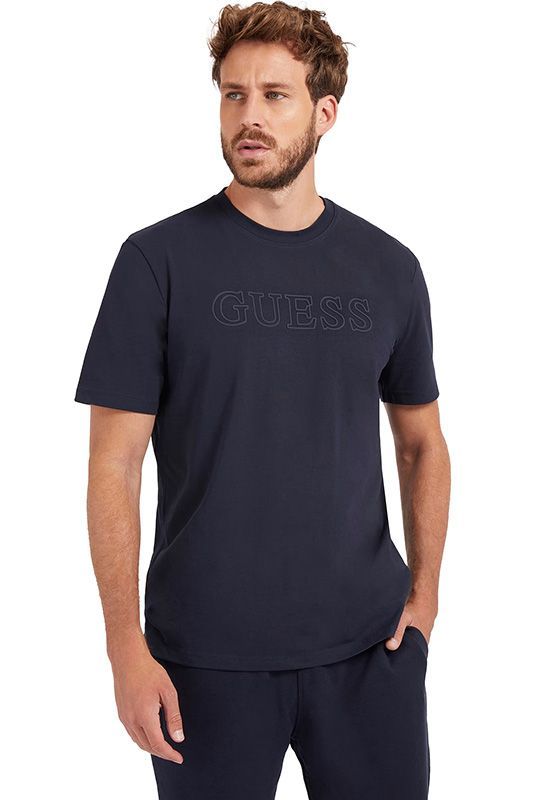 Guess - Ss Alphy T-shirt - Donkerblauw