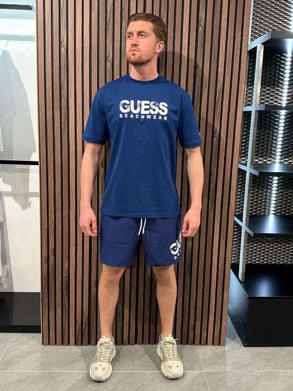Guess - Ss Cn Guess Logo Tee - Blauw