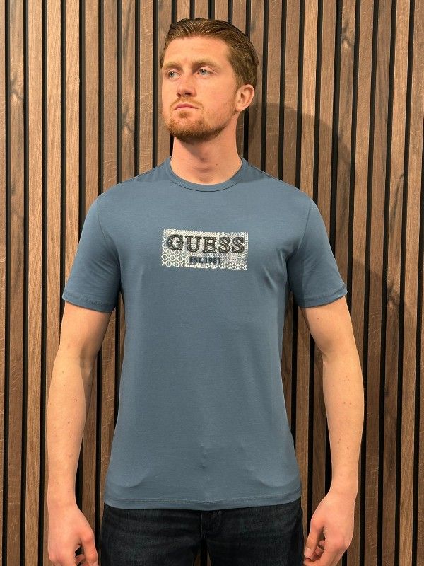 Guess - Ss Cn Box Tee - Blauw