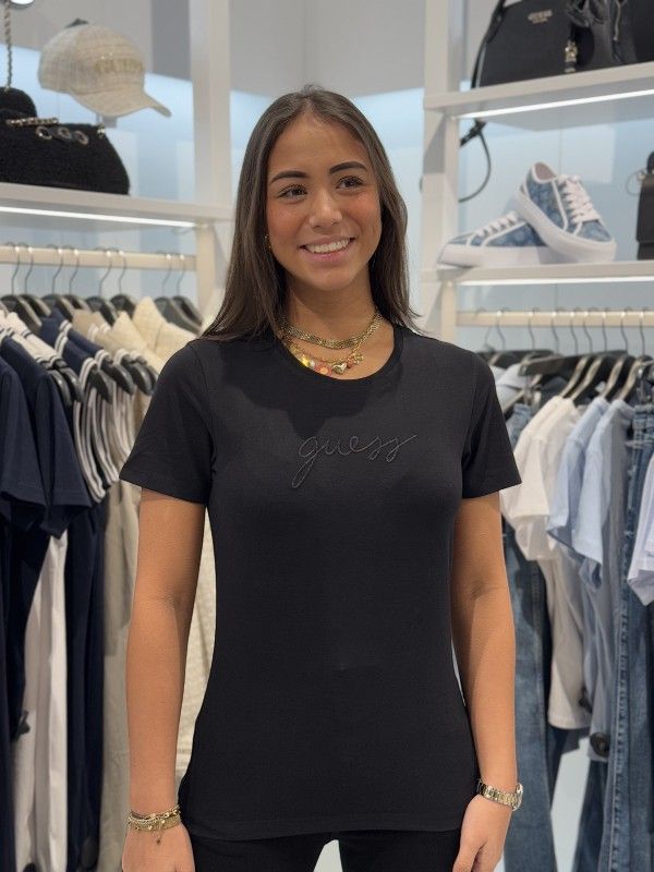 Guess - Lucia Ss T-shirt Round Neck - Zwart