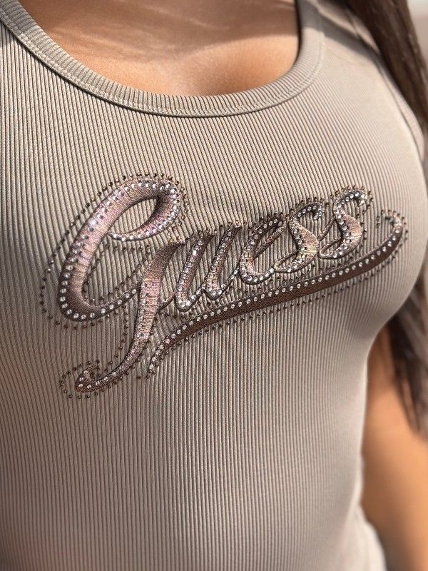 Guess - SL Malika Logo Tank Top - Beige