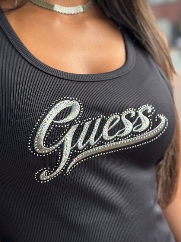 Guess - SL Malika Logo Tank Top - Zwart