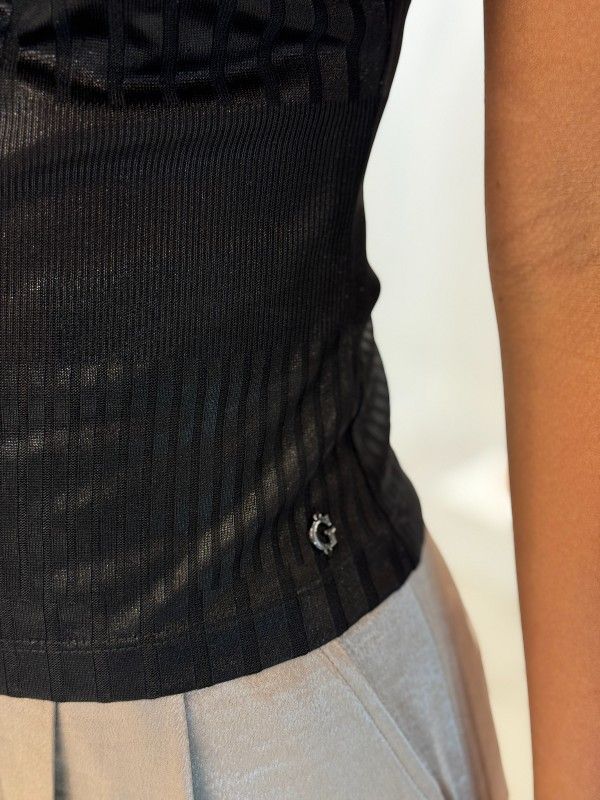 Guess - SL V-Neck Marilena Top - Zwart