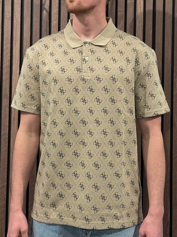 Guess - Ss All Over 4G Jacqaurd Polo - Beige