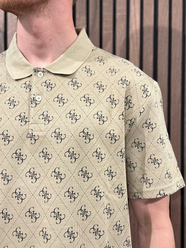 Guess - Ss All Over 4G Jacqaurd Polo - Beige