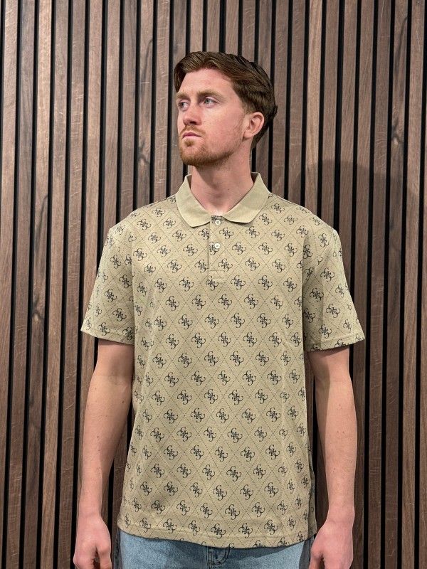 Guess - Ss All Over 4G Jacqaurd Polo - Beige