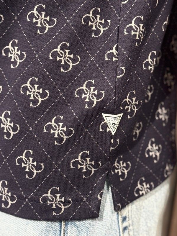 Guess - Ss All Over 4G Jacqaurd Polo - Blauw