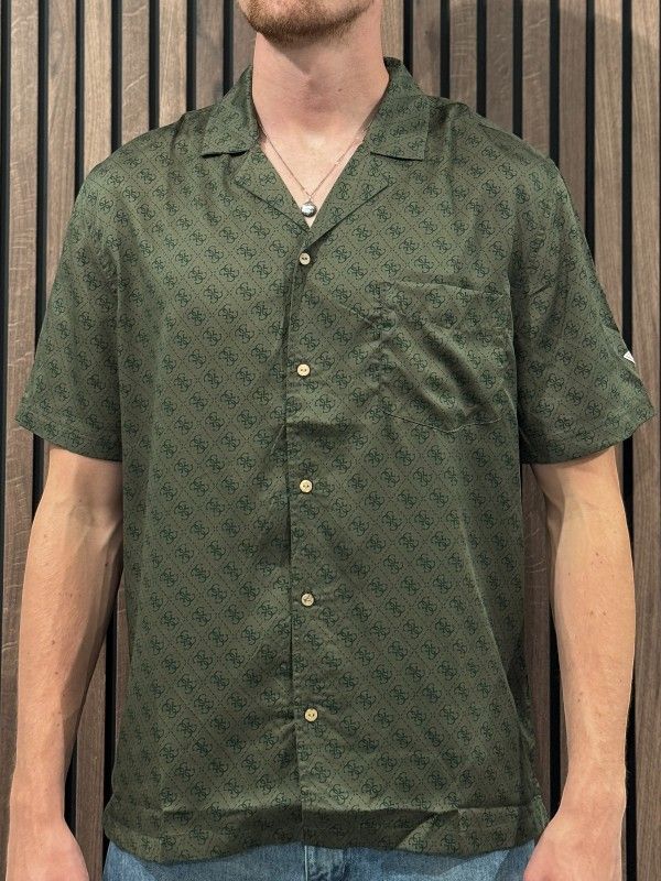 Guess - Ss Bowling Aop Shirt - Groen