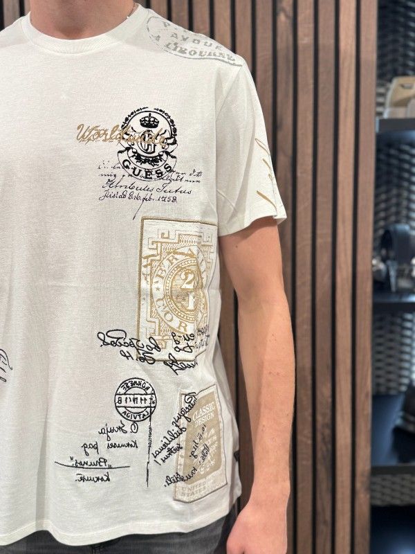 Guess - Ss Bsc 1981 Postage Tee - Wit