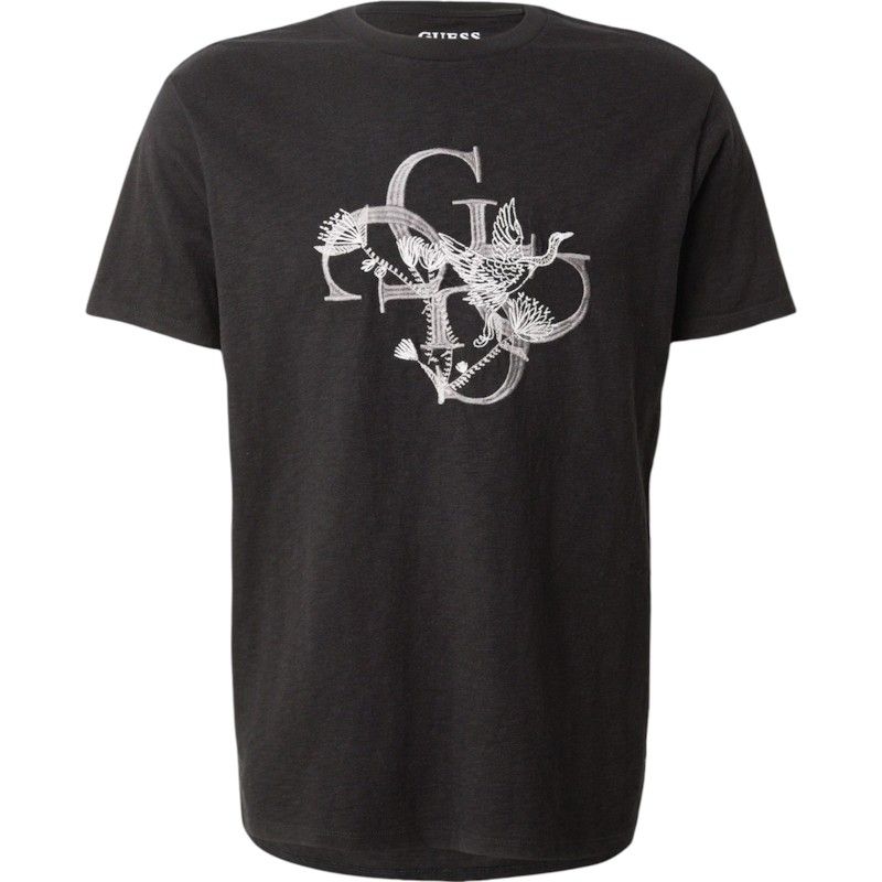 Guess - Ss Bsc Crafted Bird Tee - Zwart