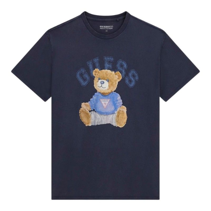 Guess - Ss Bsc Guess Bear Tee - Blauw