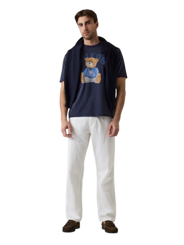 Guess - Ss Bsc Guess Bear Tee - Blauw