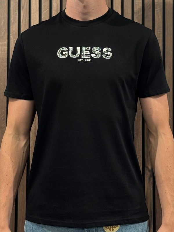 Guess - Ss Bsc Guess Embroidery - Zwart