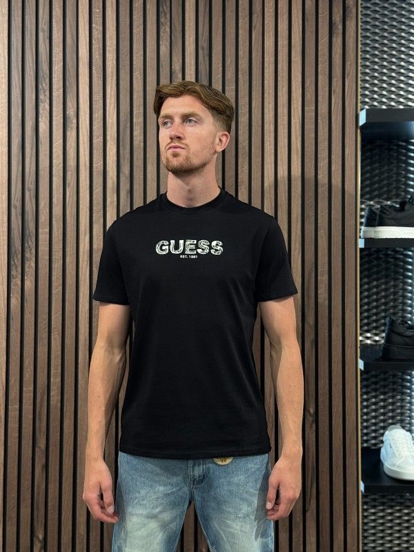 Guess - Ss Bsc Guess Embroidery - Zwart