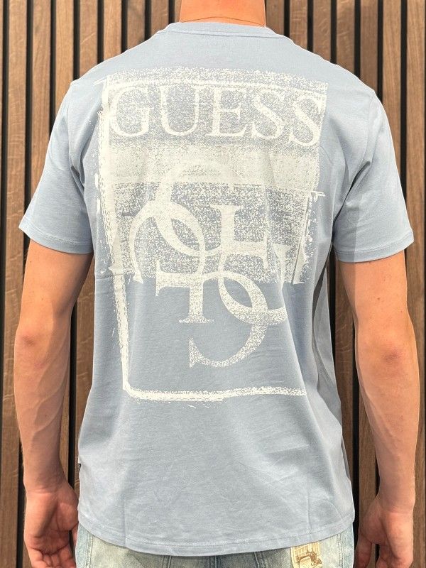 Guess - Ss Bsc Painters Tee - Blauw