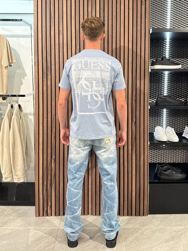 Guess - Ss Bsc Painters Tee - Blauw