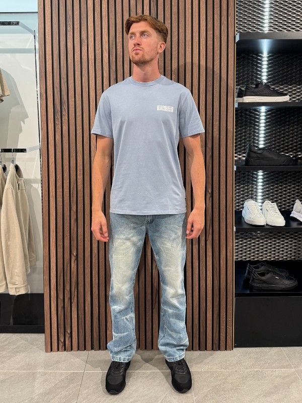 Guess - Ss Bsc Painters Tee - Blauw