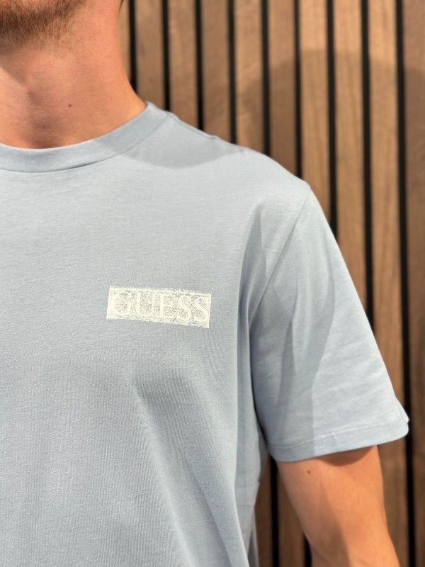 Guess - Ss Bsc Painters Tee - Blauw