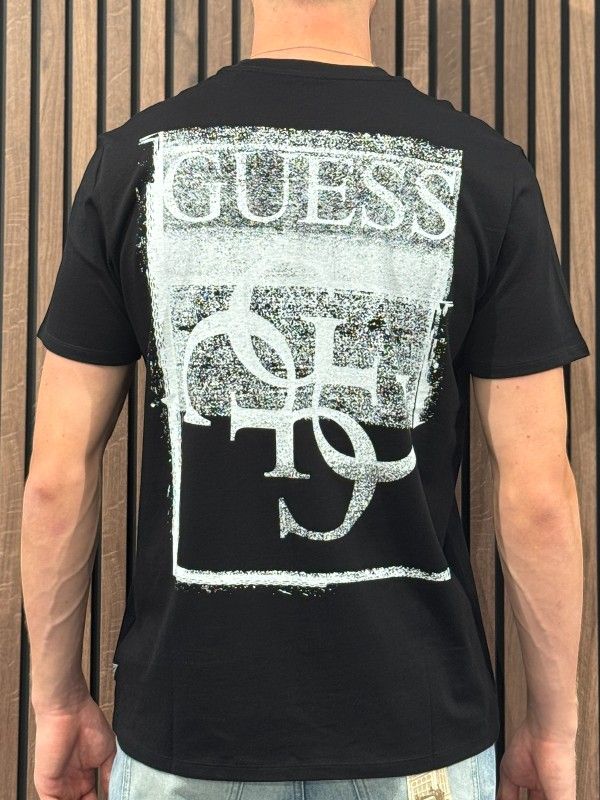 Guess - Ss Bsc Painters Tee - Zwart