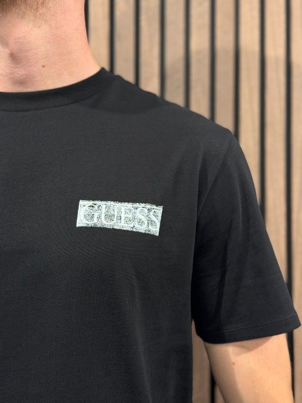 Guess - Ss Bsc Painters Tee - Zwart