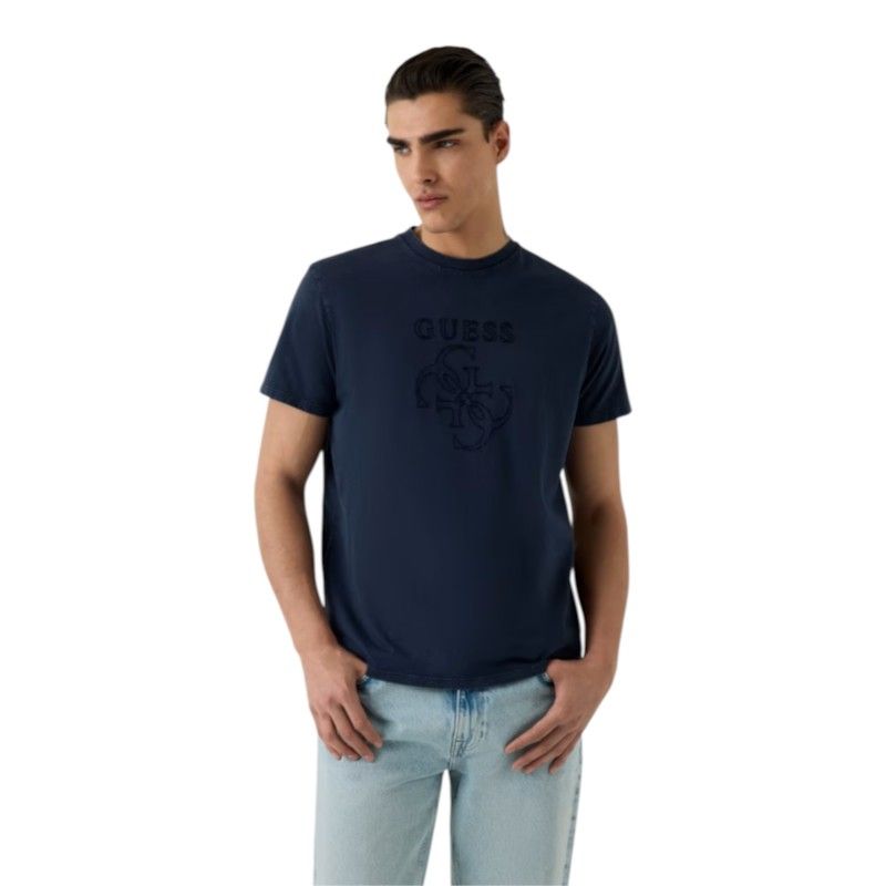 Guess - Ss Bsc Quattro G Logo - Blauw