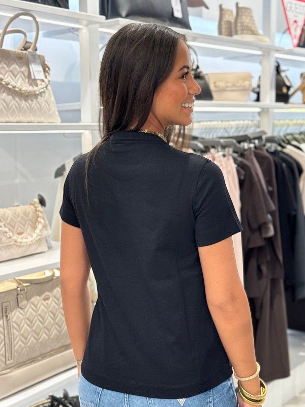 Guess - SS CN Beads Script Tee - Zwart