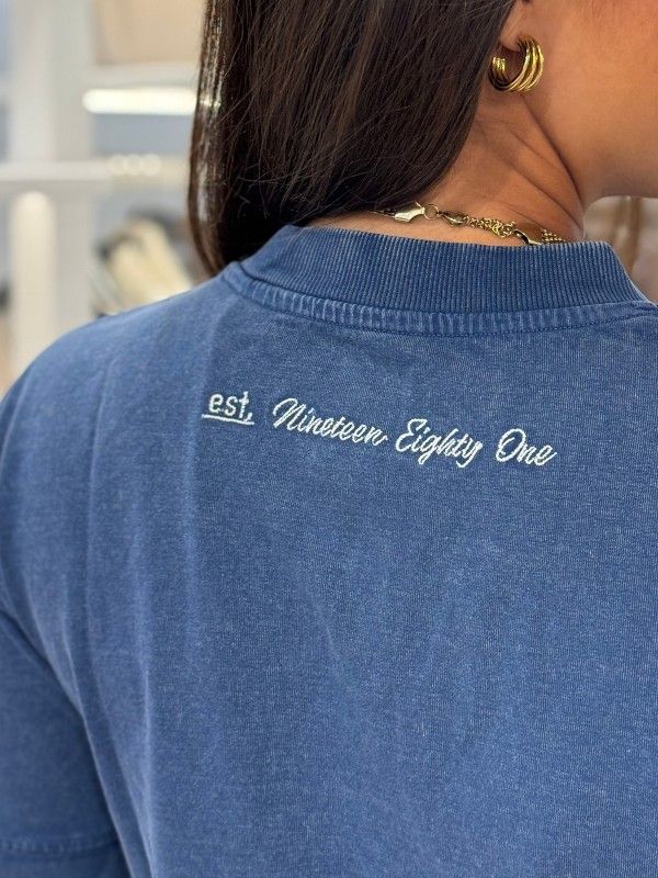 Guess - SS CN Denim Logo Tee - Blauw
