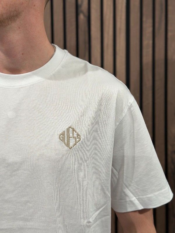 Guess - Ss Cn Diamante Logo Tee - Wit