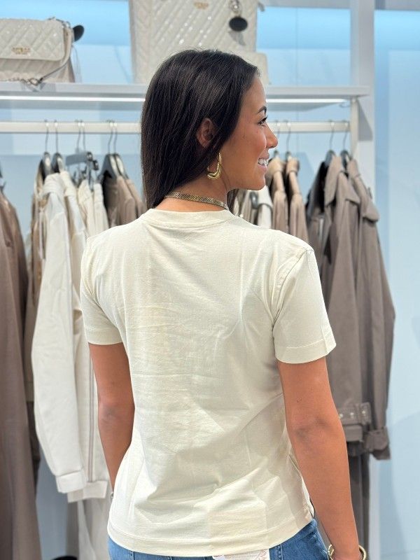 Guess - Ss Cn Flowers Guess Box Tee - Beige