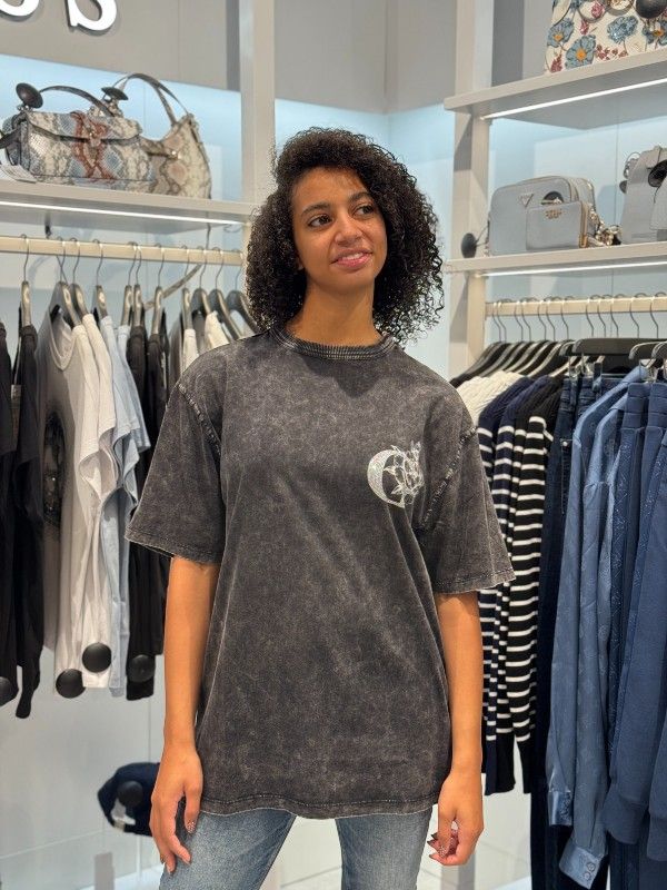 Guess - Ss Cn G81 Flowers Tee - Zwart