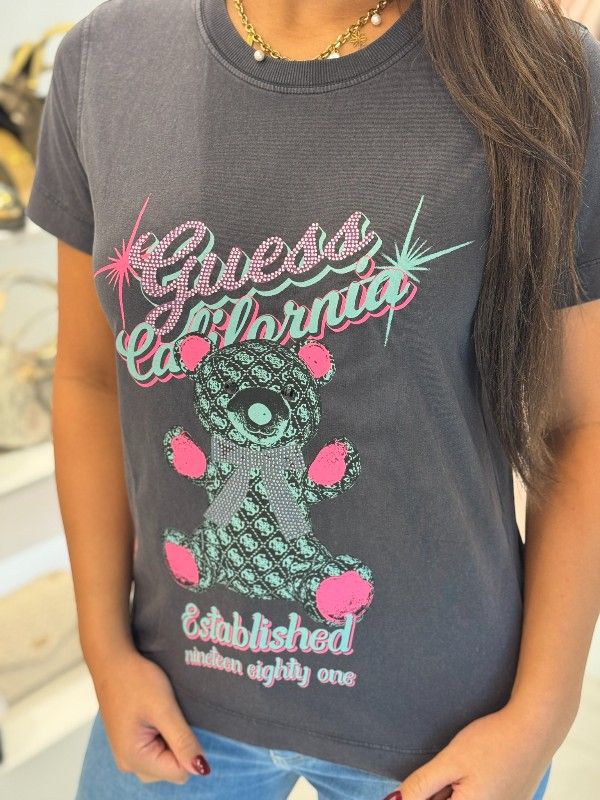 Guess - Ss Cn Guess Bear Tee - Grijs