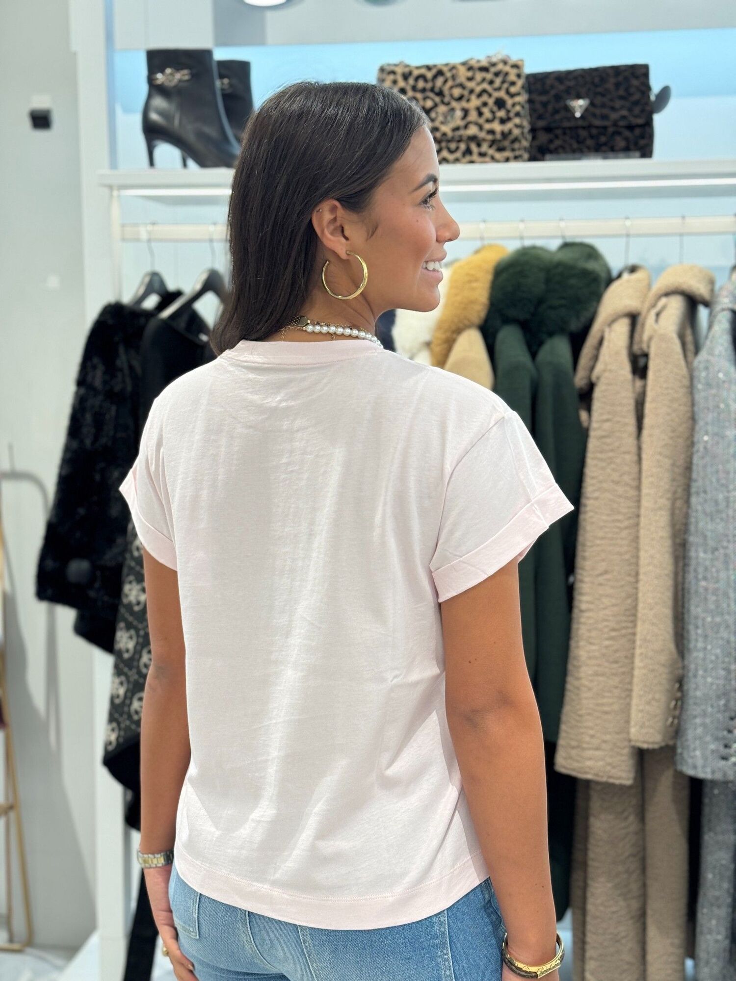 Guess - Ss Cn La Stars Tee - Roze