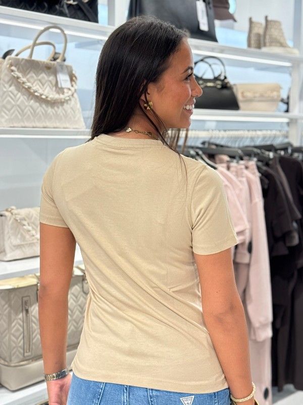 Guess - SS CN Snake Script Rhinestone - Beige