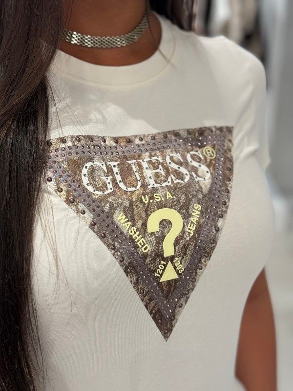 Guess - SS CN Snake Triangle Tee - Wit