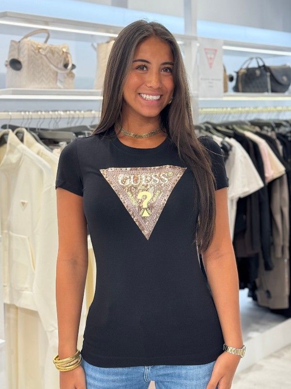 Guess - SS CN Snake Triangle Tee - Zwart