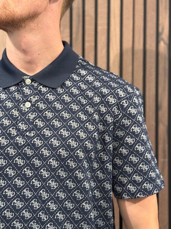 Guess - Ss G Jacquard Polo - Blauw