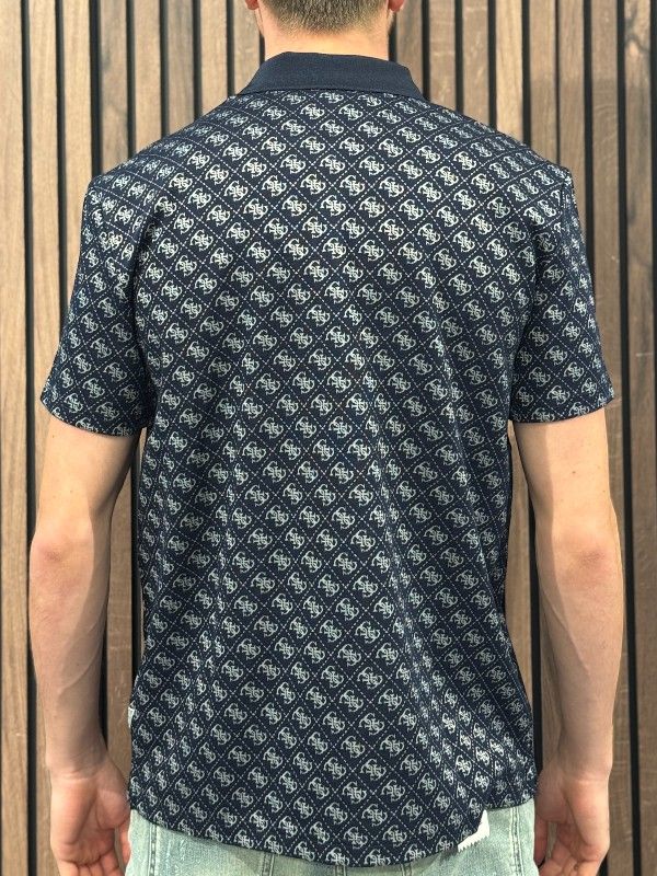 Guess - Ss G Jacquard Polo - Blauw